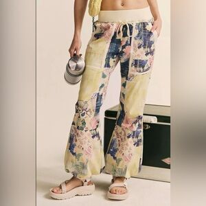 Free People Movement Cool Climber Printed Pants Bali Patchwork Jade XS